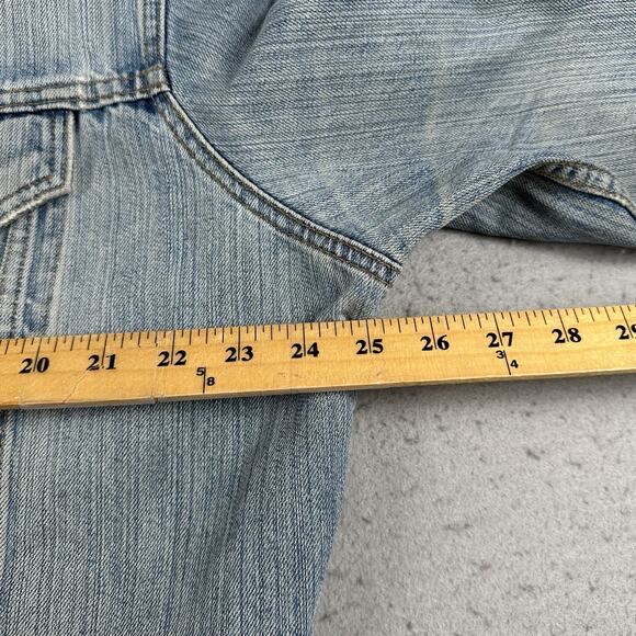 Vintage Levi’s Trucker Jacket XL Blue Denim Distressed Negative Space 70515-0518 - Picture 12 of 16